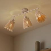 Lindby takspotlight Anuva, 72 cm, beige, papper, 3 lampor