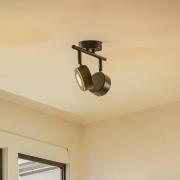 Lindby strålkastare Jyla, svart, 2.700 K, 2-ljus, GX53