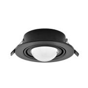 Lindby infälld spotlight Jyla, svart, 4.200 K,Ø 13 cm, lins