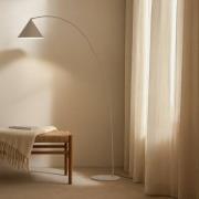 Lindby båglampa Triangolo, beige, höjd 195 cm, metall, E27