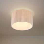 Lindby taklampa Libbie, Ø 45 cm, linne, krämfärgad