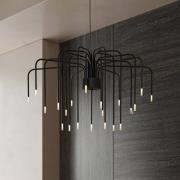 Karman LED-hänglampa BOOM, svart, metall, Ø 90 cm 22-flg.