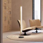 OLEV LED-golvlampa TRISEL, guld, metall, 2 700 K, dimbar