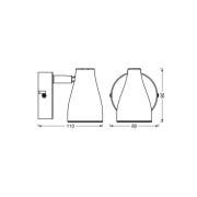 OSRAM takstrålare PEAR, grå, 1-lampa, GU10-LED 2 700 K