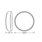 OSRAM LED-taklampa ORBIS LIVIA, Ø 52 cm, grå, metall dimbar