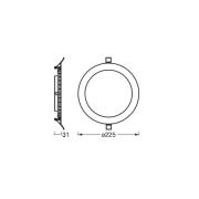 OSRAM LED-takinbyggnadslampa SLIM, Ø 23 cm, 6 500 K, vit