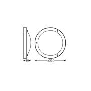 OSRAM taklampa BATHROOM, krom, Ø 31 cm, metall/glas IP44
