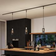 Paulmann URail lampskärm Raja 2Easy, rökfärgat glas Ø 10 cm