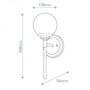 KICHLER Vägglampa Benno 1 svart-brons, vit, stål, glas IP44 G9