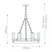 HINKLEY Ljuskrona Collier, 5 lampor, svart, stål, glas, E27