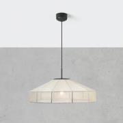 Markslöjd Hänglampa Alia, beige/svart, Ø 57 cm, tyg/metall