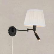 Markslöjd Vägglampa Pivot, naturvit/svart, utskjutning 43 cm, 2 lampor...