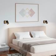 Briloner Spotlight till vägg Duta, utskjutning 16 cm, svart/träfärgad,...