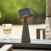 Sigor LED-bordslampa Solino, grafit, solcell/USB, 26 cm IP44