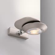 PURE LED-vägglampa Oculis, silverfärgad 30 cm, järn, 2 lampor