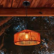 Newgarden pendellampa Calabardina, brun, rep, Ø30cm, IP44