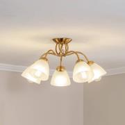 Lamkur Taklampa Miranda, 5 lampor, mässing