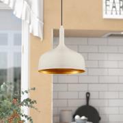 Opviq Hänglampa Berceste 187-S, vit/guld, metall, Ø 30 cm