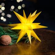 STERNTALER LED-stjärna, gul, Ø 55 cm, 18 taggar, IP44
