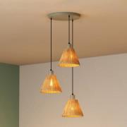 OSRAM hänglampa Decor Raffia, 3 lampor rund., Bast, natur