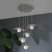 OSRAM hänglampa Decor Pearl, 5 lampor, beige, filt, G9