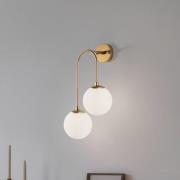 Opviq Vägglampa Jewel 10585 guldfärgad, opalglas 55 x 30 cm 2 lampor.