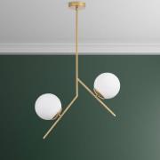 Opviq Hänglampa Dolunay, 43 cm lång, 2 lampor, guldfärgad, E27