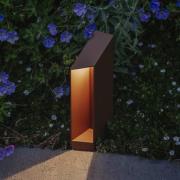 MARSET LED-sockellampa Domus Höjd 26 cm, rostbrun aluminium