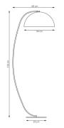 EMIBIG LIGHTING Golvlampa Arcos, orange, höjd 150 cm, metall