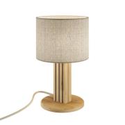 Elobra Bordslampa Inka S, ek/svart, trä/tyg, höjd 30 cm