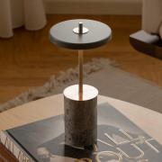 UMAGE batteridriven lampa Asteria MOVE MINI, marmorgrå/stål, IP44