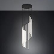 Trio Lighting LED-hänglampa Baxter, svart, Ø 37 cm, metall, CCT dimbar