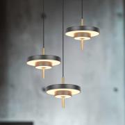 Trio Lighting LED-hänglampa Keaton, svart/guldfärgad Ø 45 cm CCT 3 lam...