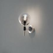 Lamkur Vägglampa Rollo, Ø 15 cm, rökgrå, glas/metall