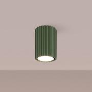 SOLLUX LIGHTING Taklampa ALORA, olivgrön, Ø 7 cm, metall, GU10