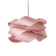 LZF LAMPS LZF hänglampa Link, ljusrosa/nickelfärgad, Ø 46 cm, trä