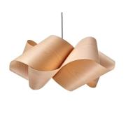 LZF LAMPS LZF hänglampa Swirl, bok/nickelfärgad, Ø 75 cm, trä