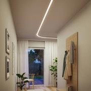 Paulmann LED-ljuslist Linion, krom, 90° kurva, 3 000 K