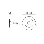 Linea Light LED-vägglampa Joint_W, rund, Ø 55 cm, vit, metall