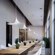 Linea Light Hänglampa Morgana, vit/nickel, metall, Ø 48 cm, E27