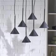 TK Lighting Hänglampa Cono Mini, 6 lampor, svart, E27