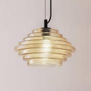 Lindby pendellampa Orliana, Ø 35 cm, bärnsten, glas