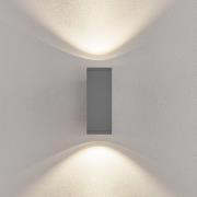 Deko-Light LED-utomhusvägglampa ShoreLine Pro Square up/down, ljusgrå