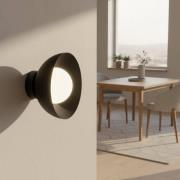 EMIBIG LIGHTING Vägglampa Bibi K1, svart, stål/glas, Ø 18 cm