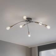 Opviq Taklampa Banana, svart, metall, 67 cm, 6 lampor, E27