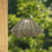 Lindby LED-solcellslampa Austas, grå, Ø 50 cm, USB, IP54