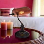 Globo Bordslampa Antique, kopparfärgad/matt svart, höjd 37 cm