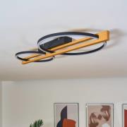 Eco-Light LED-taklampa Tovak, pinie, 76 cm, 2 lampor, trä, dimbar