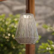 Lindby LED-solcellslampa Austas, grå, Ø 32 cm, USB, IP54