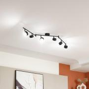 Lindby taklampa Jyla, 6 lampor, matt svart